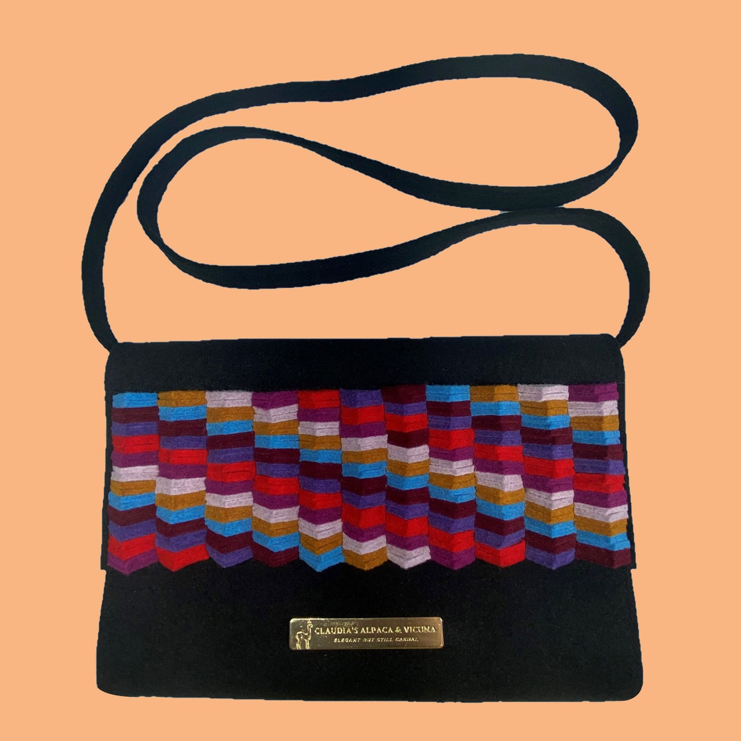 Elegant Clutch Purse, Crossbody Bag, elegant Alpaca felt material.