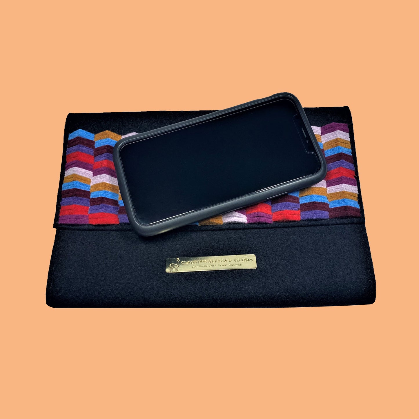 Elegant Clutch Purse, Crossbody Bag, elegant Alpaca felt material.