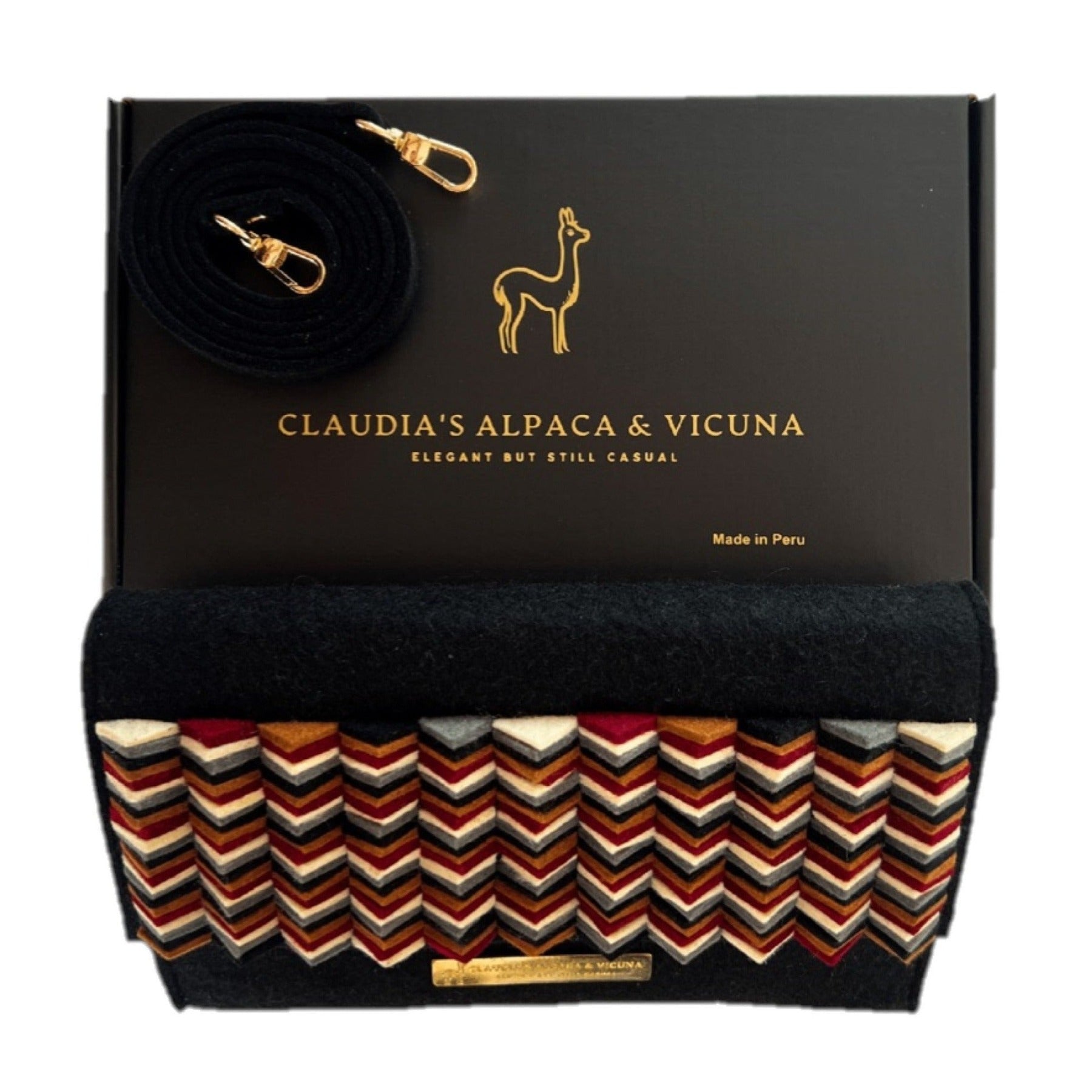 Elegant Clutch Purse, Crossbody Bag, elegant Alpaca felt material.