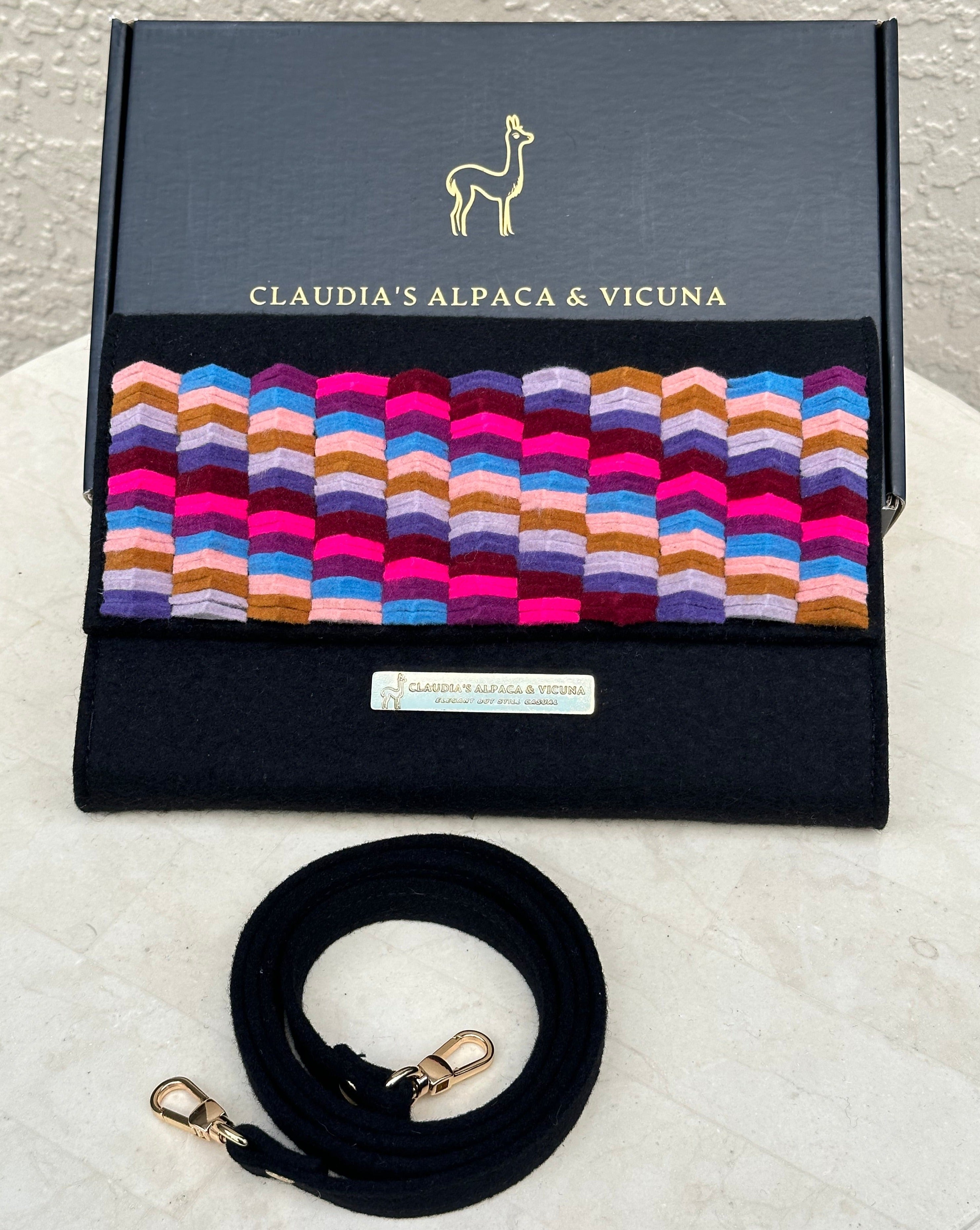 Elegant Clutch Purse, Crossbody Bag, elegant Alpaca felt material.