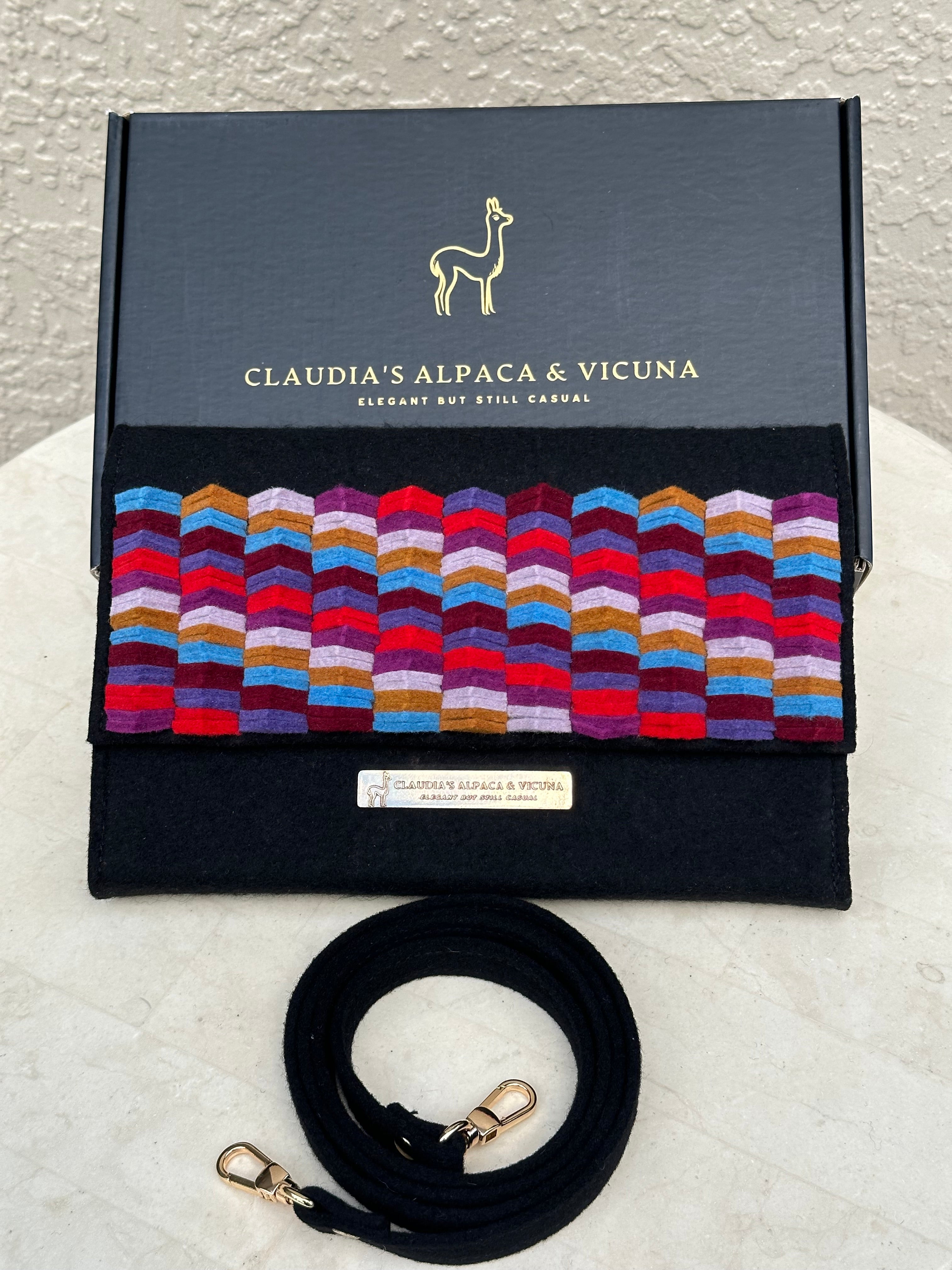 Elegant Clutch Purse, Crossbody Bag, elegant Alpaca felt material.