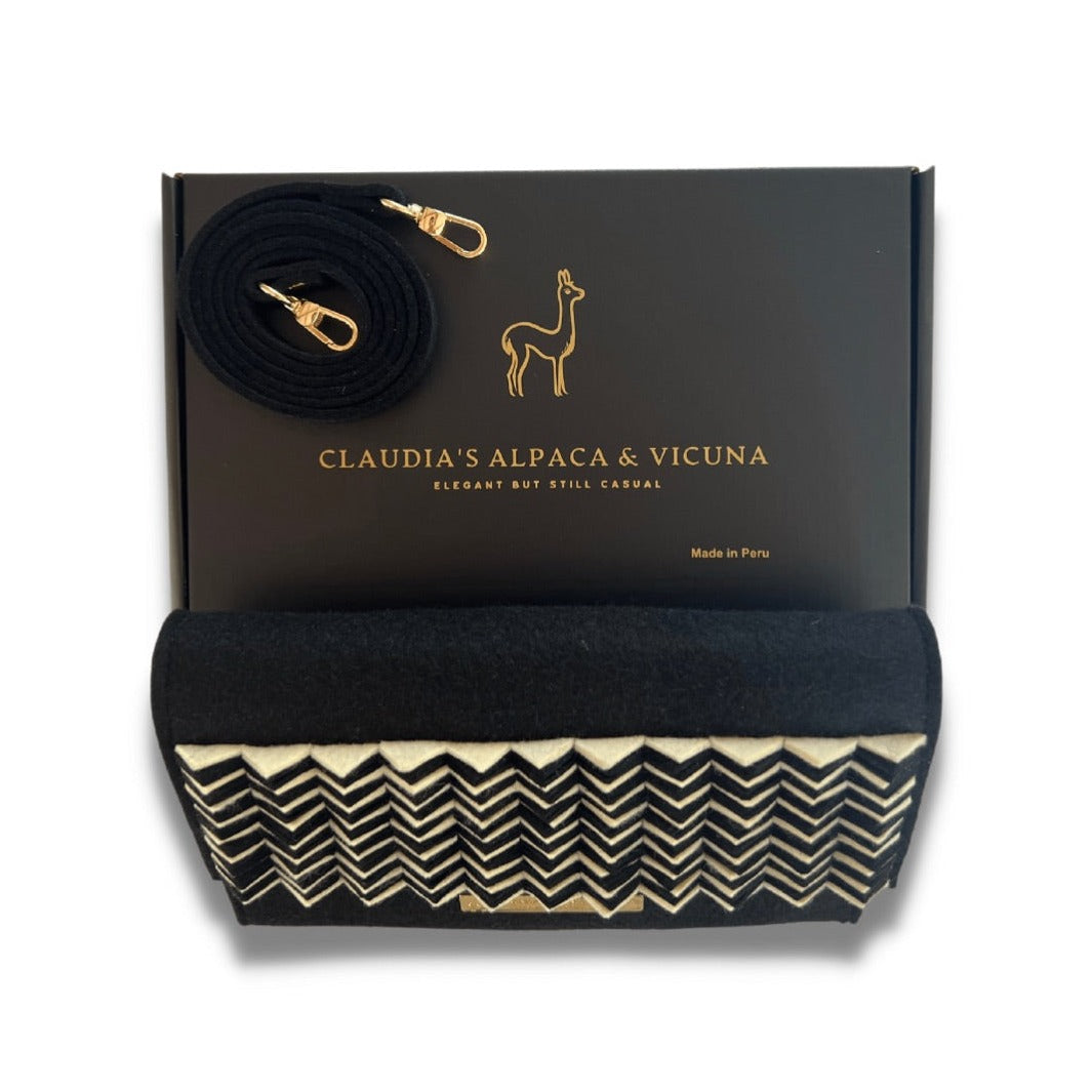 Elegant Clutch Purse, Crossbody Bag, elegant Alpaca felt material.