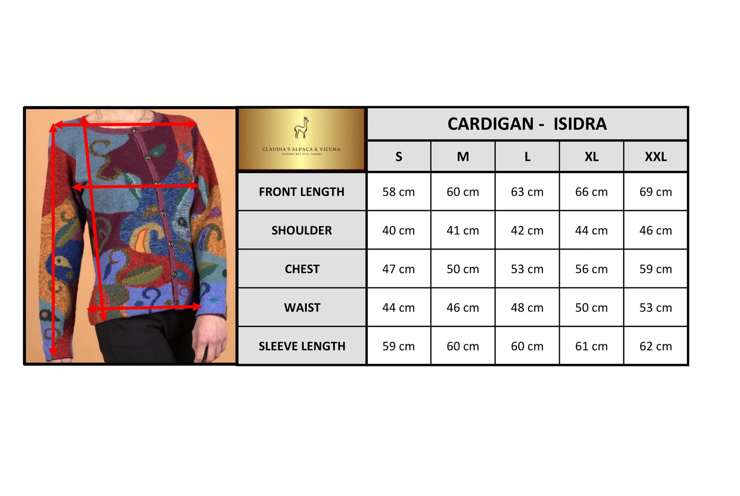 Alpaca Cardigan Sweater for Women (ISIDRA)