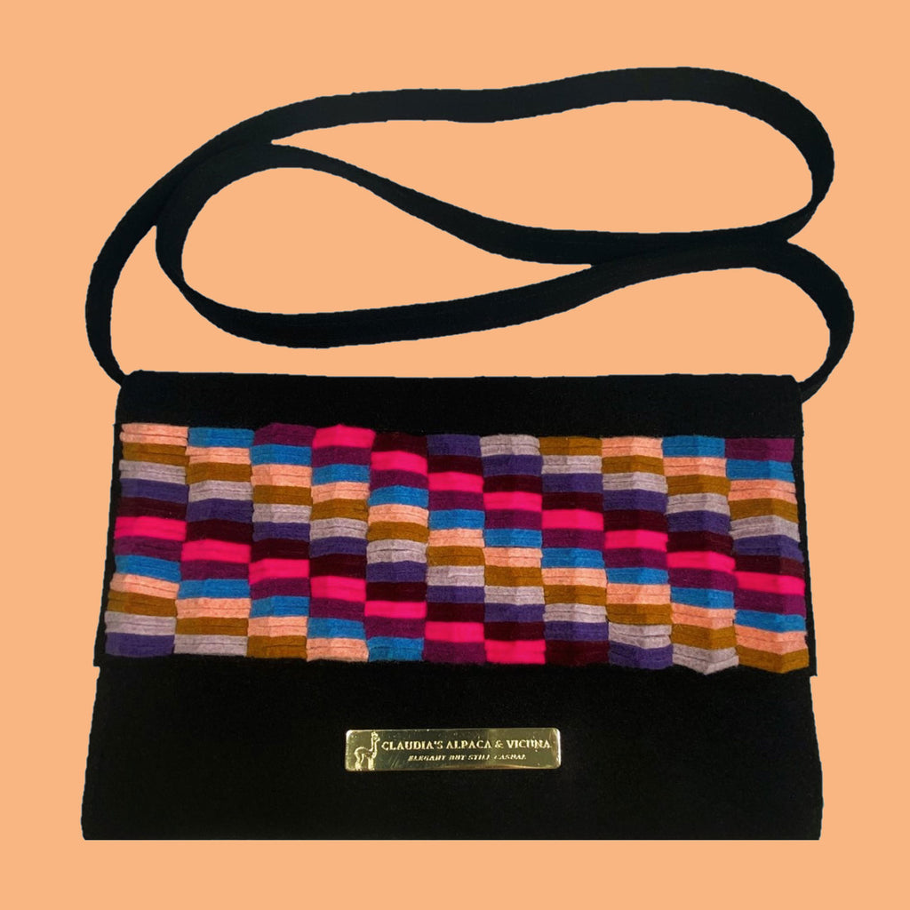 Elegant Clutch Purse, Crossbody Bag, elegant Alpaca felt material.